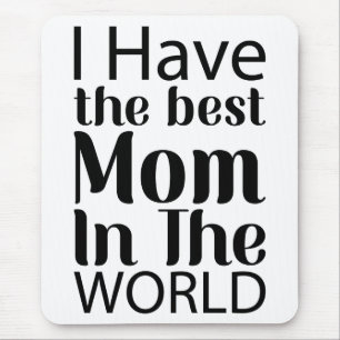 Worlds Best Mum Elegant Black and White Script Mouse Pad