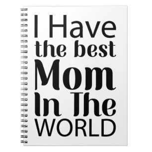 Worlds Best Mum Elegant Black and White Script Notebook