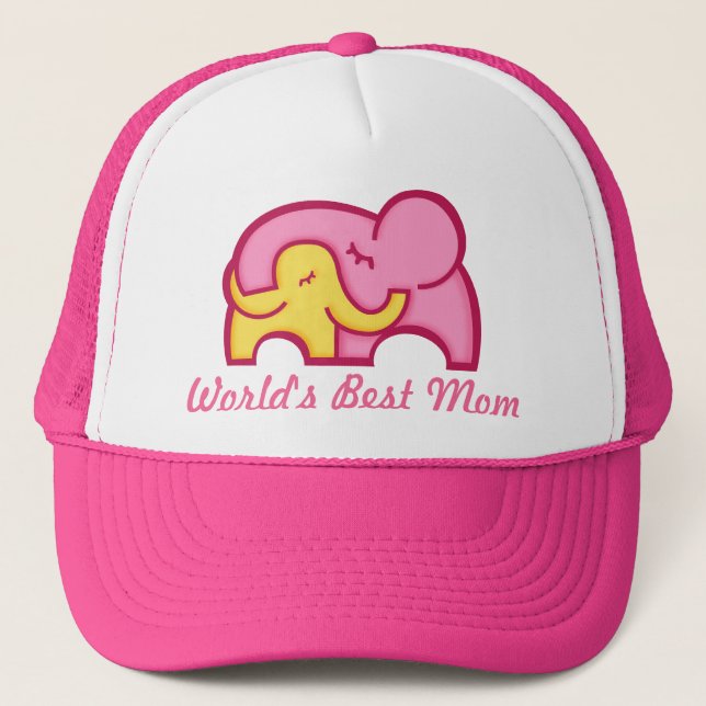 World's Best Mum elephant cuddle hat (Front)