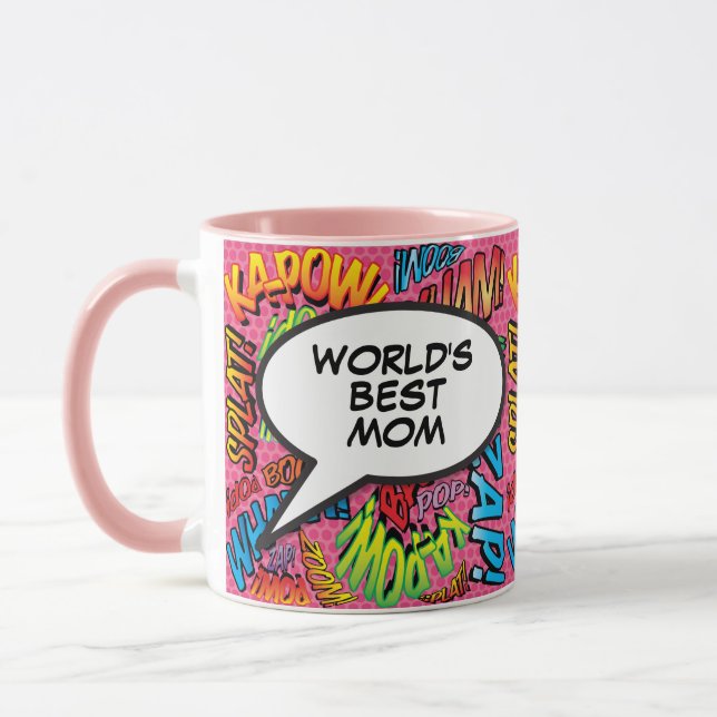 World's Best Mum Fun Comic Book Mug (Left)