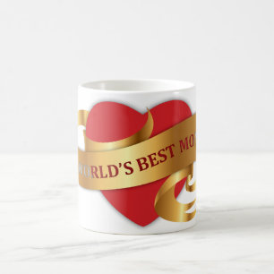 World's Best Mum Gold Ribbon Mug