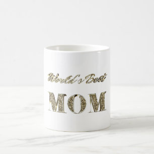 World's Best Mum Gold Sparkles Typography Coffee Mug