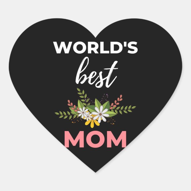 World's Best Mum Heart Sticker (Front)