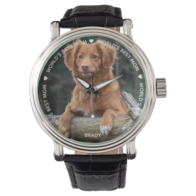 World's Best Mum - Mothers Day - Pet Photo Dog Mum Watch (Front)