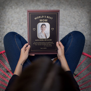 World's Best Mum Mother's Day Photo Personalise   Award Plaque
