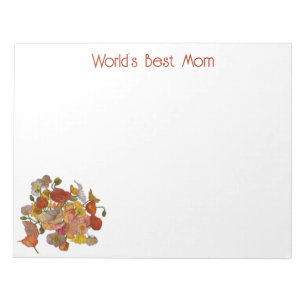 Worlds Best Mum Note Pad with Poppies