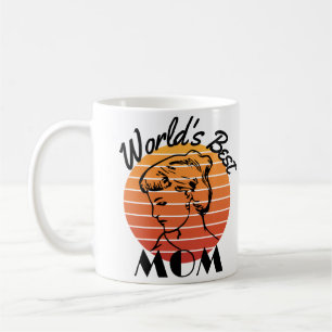 world's best mum orange stripes retro sunset coffee mug