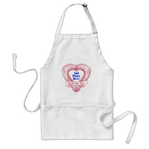 World's Best Mum! Photo Red Hearts Standard Apron