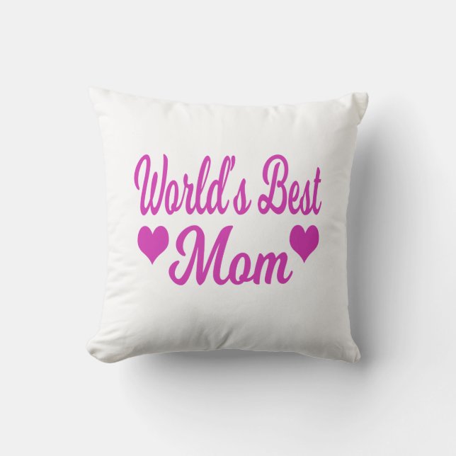World's Best Mum Pink Cushion (Front)