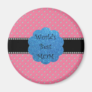 World's best mum pink diamonds magnet
