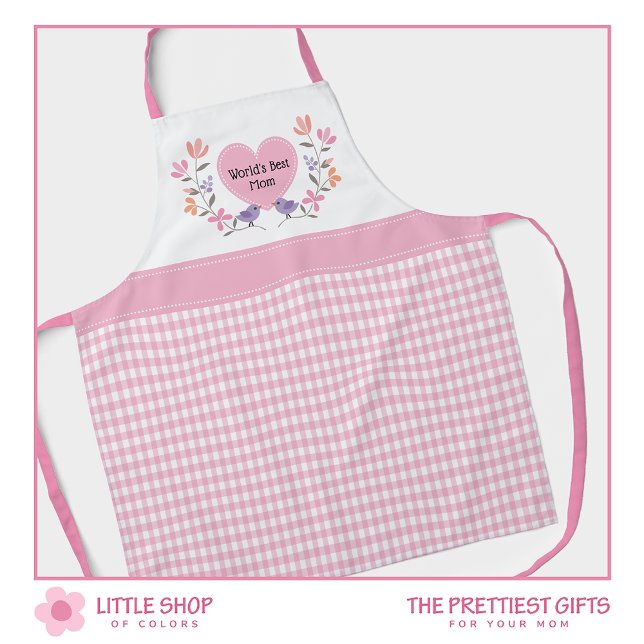 World's Best Mum Pink Floral Mother's Day Apron (Creator Uploaded)