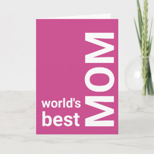 World's Best Mum  PINK Mother's Day Card