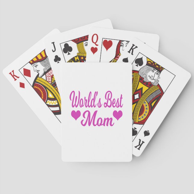 World's Best Mum Pink Playing Cards (Back)