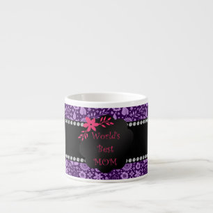 World's best mum purple flowers espresso cup
