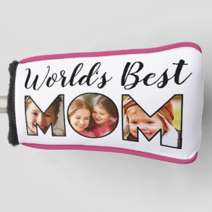 Worlds Best Mum Quote 3 Photo Collage Golf Head Cover