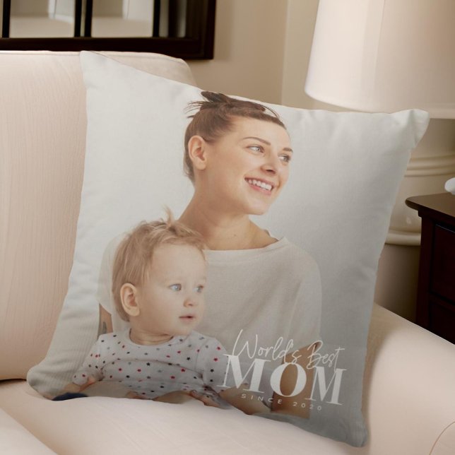World's Best Mum Since 20XX Modern Photo Cushion (Creator Uploaded)