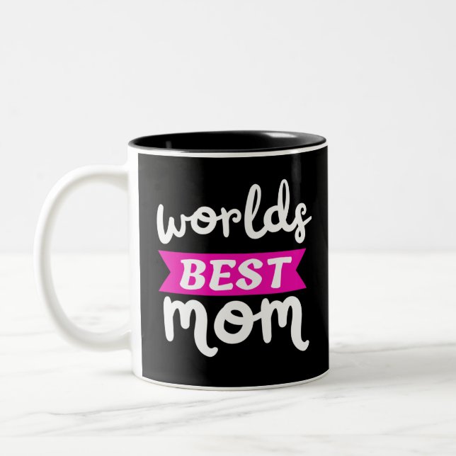 worlds best mum Two-Tone coffee mug (Left)
