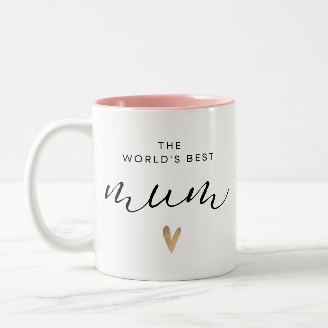 Worlds Best Mum  Two-Tone Coffee Mug (Left)