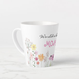 Worlds Best Mum Wildflower Garden Latte Mug