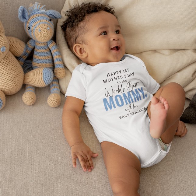 'Worlds Best Mummy' 1st Mother's Day Keepsake Baby Bodysuit (Creator Uploaded)