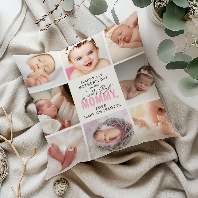 'Worlds Best Mummy' 1st Mother's Day Keepsake Cushion (Creator Uploaded)