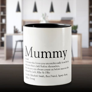 World's Best Mummy Definition Quote Two-Tone Coffee Mug