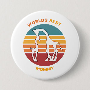 Worlds Best Mummy, Giraffes 7.5 Cm Round Badge