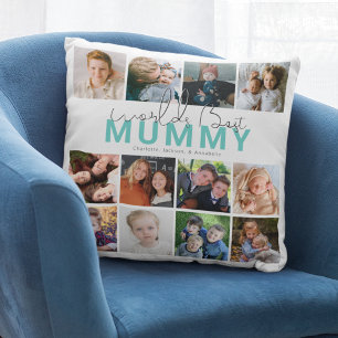 Worlds Best Mummy Photo Collage Cushion