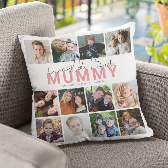 Worlds Best Mummy | Photo Collage Cushion (Creator Uploaded)