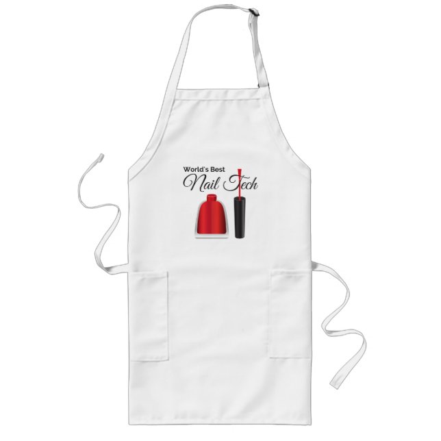 World's best nail technician long apron (Front)