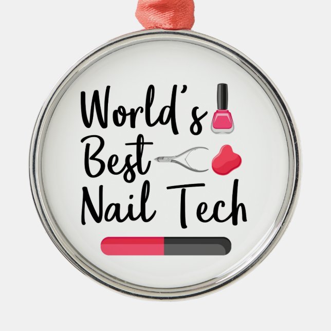 World's best nail technician metal tree decoration (Front)
