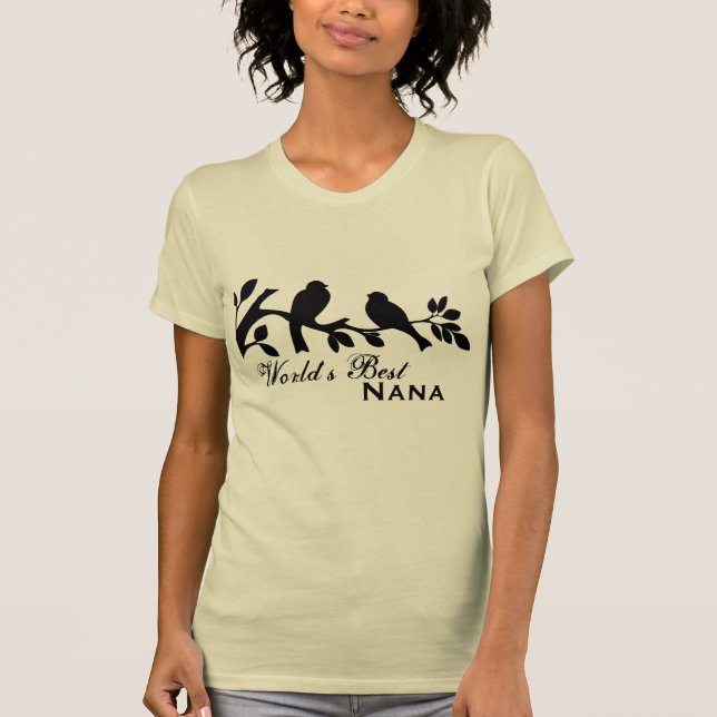 World's Best Nana birds silhouette organic T-shirt (Front)