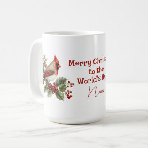 World's Best Nana Christmas Red Cardinal  Coffee Mug