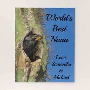 Worlds Best Nana Desert Cactus Wild Bird Jigsaw Puzzle