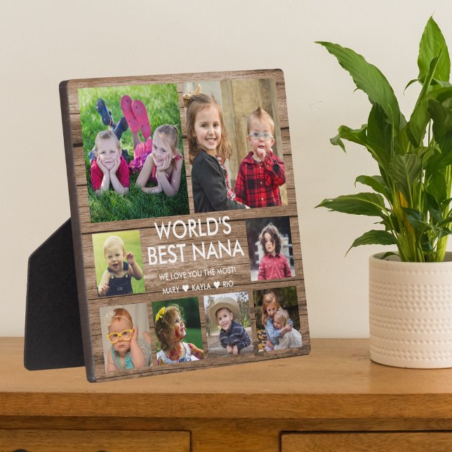 World's Best Nana Grandchildren 8 Photo Collage Plaque (Creator Uploaded)