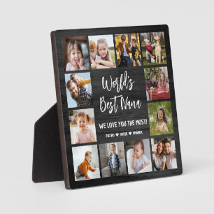 World's Best Nana Grandkids 12 Photo Collage Plaqu Plaque