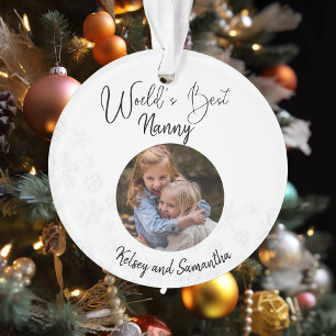 Worlds Best Nanny Grandmother Customise Photo Ornament