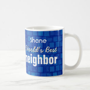 World's Best NEIGHBOR Blue Mosaic V04 Coffee Mug