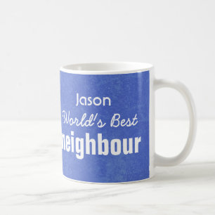 World's Best NEIGHBOUR Blue Custom Name JASON Coffee Mug