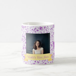 World's Best Niece Photo Custom Purple Stars Coffee Mug