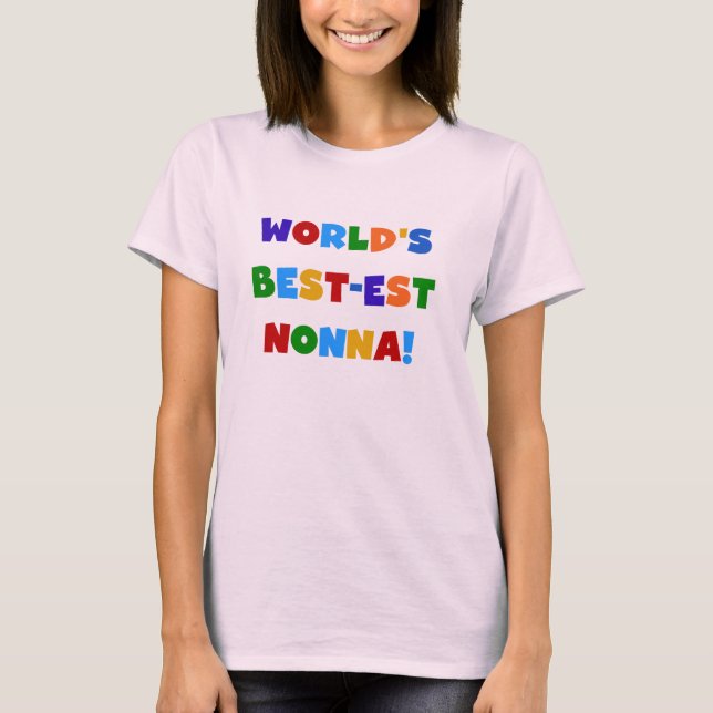World's Best Nonna Bright Colours T-shirts and Gif (Front)
