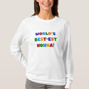 World's Best Nonna Bright Colours T-shirts and Gif