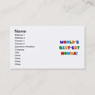 World's Best Nonna Bright Colours T-shirts and Gif Business Card