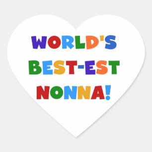 World's Best Nonna Bright Colours T-shirts and Gif Heart Sticker