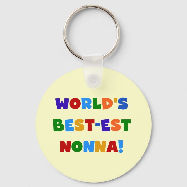 World's Best Nonna Bright Colours T-shirts and Gif Key Ring (Front)