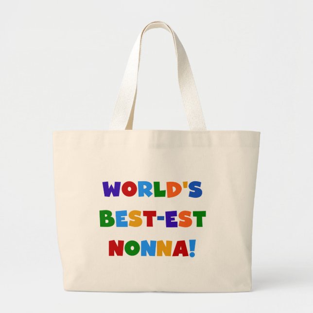World's Best Nonna Bright Colours T-shirts and Large Tote Bag (Front)