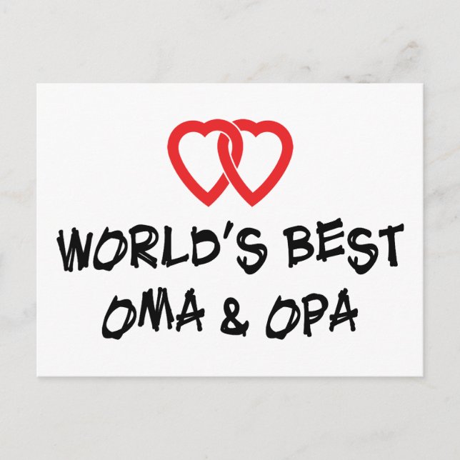 World's Best Oma & Opa Gift Postcard (Front)