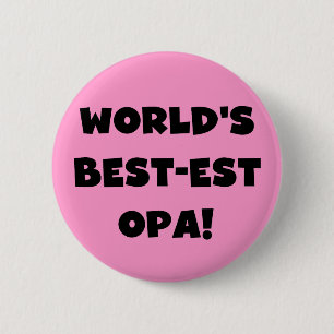 World's Best Opa Black Text T-shirts and Gifts 6 Cm Round Badge