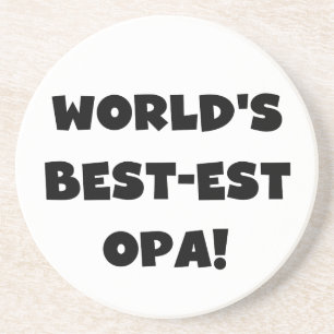 World's Best Opa Black Text T-shirts and Gifts Coaster