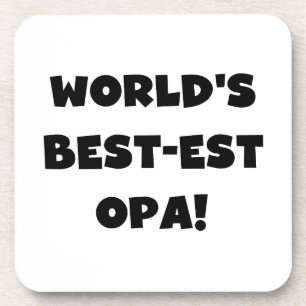 World's Best Opa Black Text T-shirts and Gifts Coaster